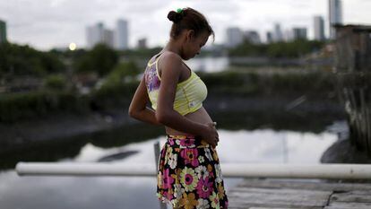A pregnant woman in Recife, Brazil.