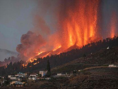 The volcanic eruption in La Palma on Sunday.