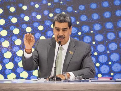 The president of Venezuela, Nicolás Maduro, during an appearance in Caracas.