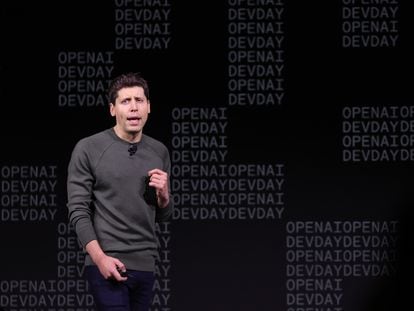 OpenAI's Sam Altman during a corporate presentation on November 6 in San Francisco.