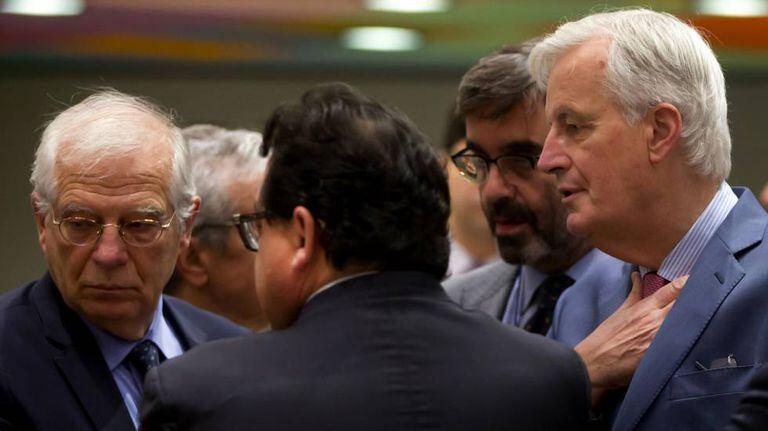 Foreign Minister Josep Borrell and EU negotiator Michel Barnier.