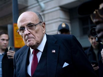 Rudy Giuliani departs the U.S. District Courthouse after he was ordered to pay $148 million in his defamation case in Washington, U.S., December 15, 2023.