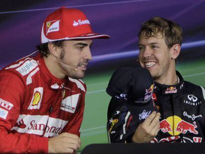 Competition between Ferrari Formula One driver Fernando Alonso (l) and Red Bull Formula One driver Sebastian Vettel (r) is heating up. 