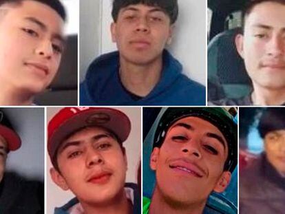 The seven teenagers kidnapped in Zacatecas, in images shared on social networks.