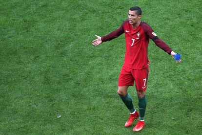Cristiano Ronaldo at the end of Sunday's game between Portugal and Mexico.