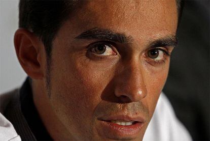Alberto Contador in a recent appearance before the media.