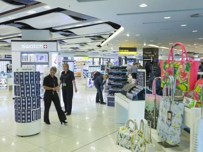 A duty-free shop at Madrid airport.