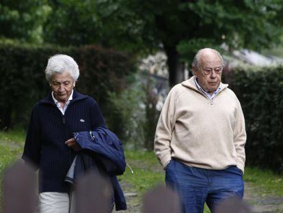 Jordi Pujol and his wife Marta Ferrusola at their residence in Queralbs (Girona).