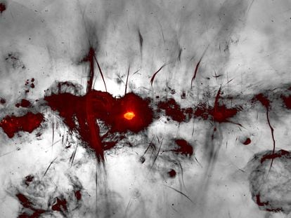Image of the center of the Milky Way, taken with the MeerKAT radio telescope.