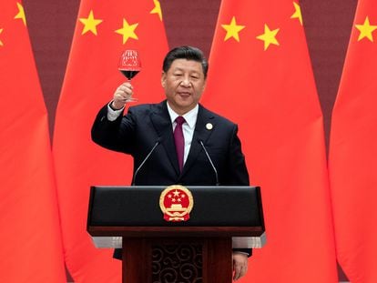Chinese President Xi Jinping gives a toast during the 2nd Belt and Road Forum in Beijing in April 2019.
