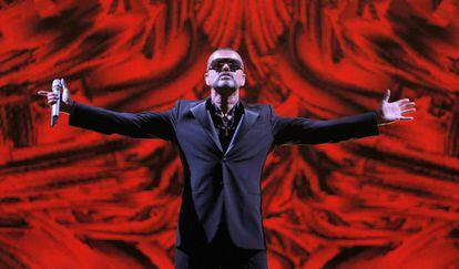 George Michael, during a show in Paris, 2012.