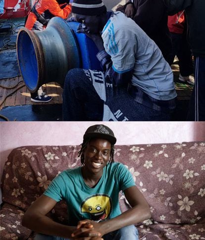 Diokel, un joven senegalés de 19 años, fue rescatado por el pesquero 'Nuestra Madre Loreto'.