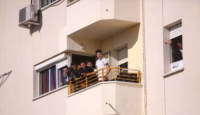 Young men at the apartment run by the non-profit Voluntarios por Otro Mundo.