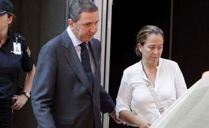 Florencia Maté, the wife of Gowex founder Jenaro García, leaves court in July.