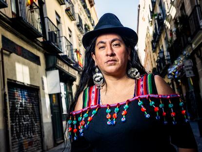 Adriana Guzmán, Bolivian leader of community feminism, photographed in Madrid’s Las Letras neighborhood.