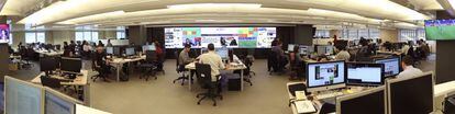 The redesigned newsroom.