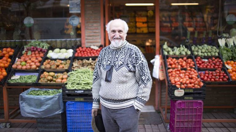 José Esquinas outside a grocery store in Córdoba.