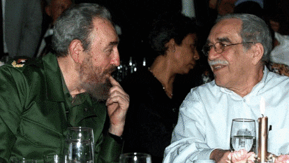 Photographs of Gabriel García Márquez with Fidel Castro and other Latin American leaders.