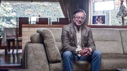 Colombia's president-elect Gustavo Petro inside his home in Chía on June 27.