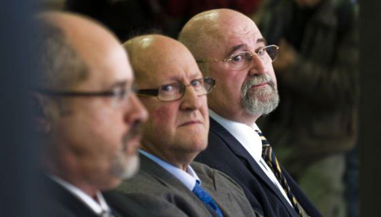 Josep Maria Servitje (center) and Víctor Manuel Lorenzo Acuña (right) received pardons in March.