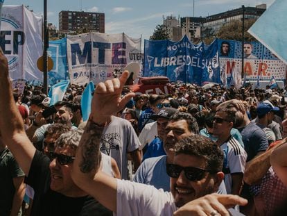 A demonstration against the Milei government, in Buenos Aires (Argentina), in a file image.