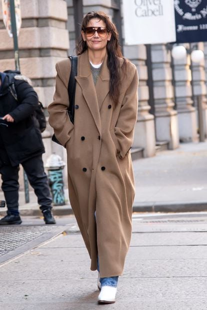 Katie Holmes is now more of a fashion icon than a screen icon; here, she strolls around New York just a few days ago.