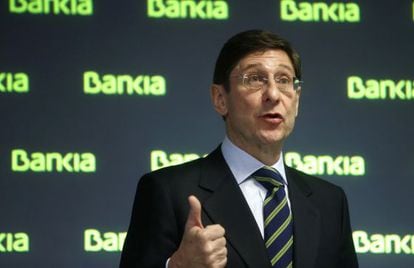 Bankia Chairman José Ignacio Goirigolzarri, during Monday’s press conference.