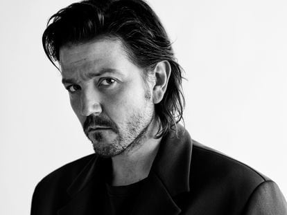 Diego Luna poses exclusively for ICON. He’s wearing a Prada jacket and T-shirt.