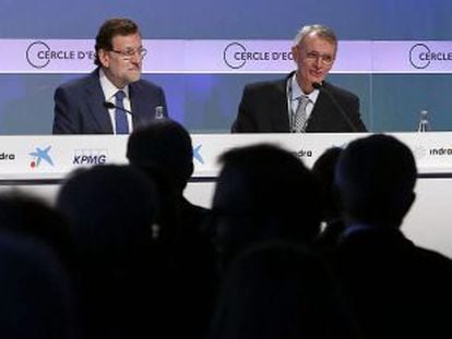 Prime Minister Mariano Rajoy (left) addressing business leaders in Sitges in May.