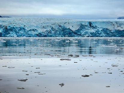 The Norwegian Tunabreen glacier stream in Svalbard.