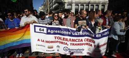 A protest against hate crimes in Madrid.