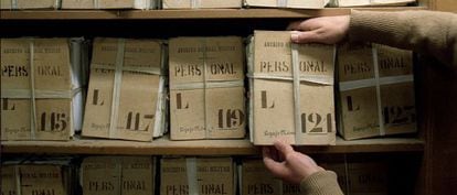 Files in the General Military Archive in Segovia, which include a document on Franco's coup preparations.