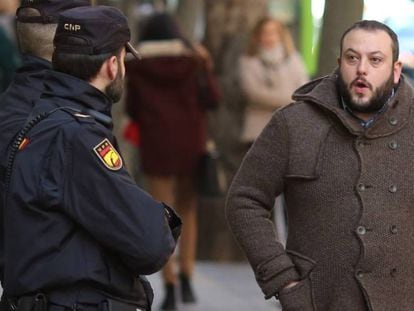 Guillermo Zapata arriving at the Spanish High Court in Madrid.