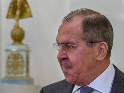 Russian foreign minister, Sergei Lavrov, this Thursday in Madrid.