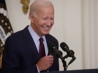 U.S. President Joe Biden holds a reception at the White House in Washington, U.S., August 28, 2023.