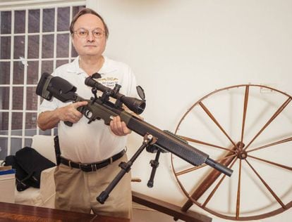 At home in Washington D.C., George L. Lyon, firearm instructor and gun rights lawyer who fought and won the right to carry a weapon outside the home.