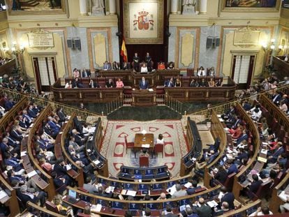 The Spanish Congress during an address by Prime Minister Mariano Rajoy.