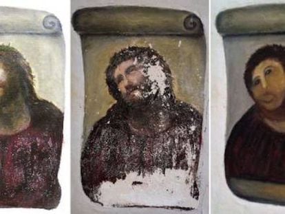The restoration of the ‘Ecce Homo’ from a church in Borja, in Aragón, is one of the works that has been turned into a keyring.