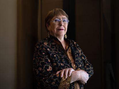 Former Chilean president Michelle Bachelet in Bogotá, December 12, 2023.