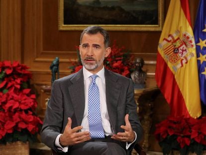 Spain's King Felipe during his Christmas message.