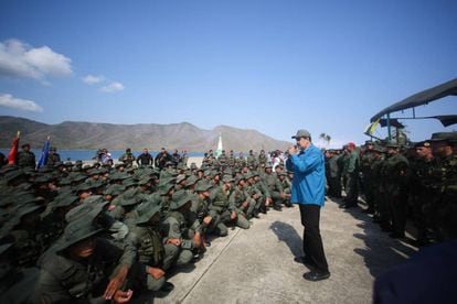 Maduro at a military demonstration in Venezuela.