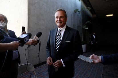 Rick Caruso after filing paper work to run for mayor of Los Angeles on February 11, 2022.