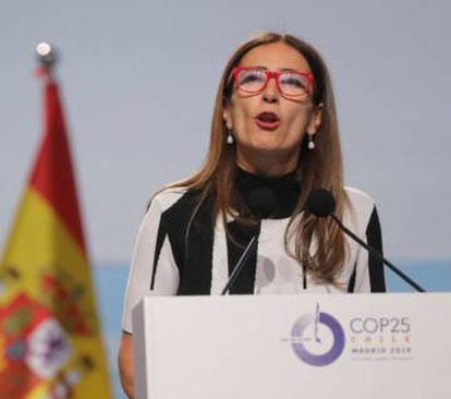 Carolina Schmidt, Chile’s environment minister, during the opening speech for COP25.