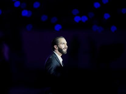 Nayib Bukele during the opening ceremony of the Central American and Caribbean Games, in San Salvador.