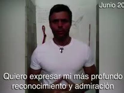 The video from Leopoldo López recorded in jail.