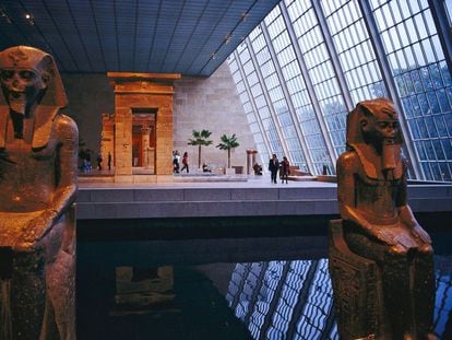 The main Egyptian art gallery at the Met in New York.