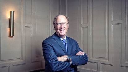 Larry Fink, founder and CEO of BlackRock, poses before the interview at the Ritz Hotel in Madrid.