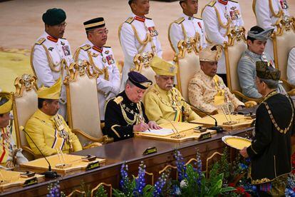 The Sultan of Johor, Ibrahim Iskandar, during his swearing-in ceremony as the 17th king of Malaysia at the national palace in Kuala Lumpur, Malaysia, Jan. 31, 2024.