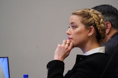 Amber Heard, this Thursday, during the trial.

