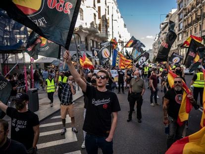 A neo-Nazi march in the center of Madrid on Saturday.